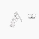 Boucles D'oreilles Puces Chadia Argent Blanc Oxyde De Zirconium - Boucles d'oreilles fantaisie Femme | Histoire d&rsquo;Or