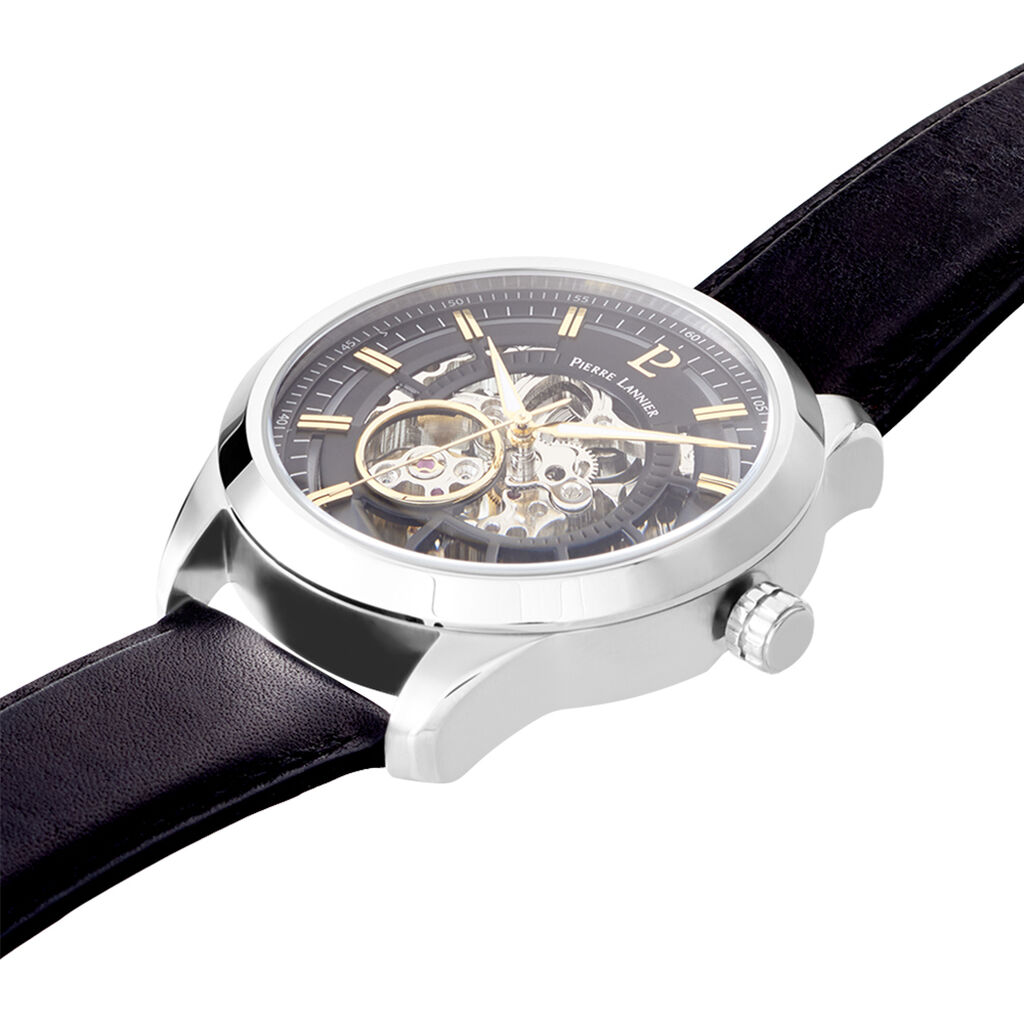 Montre Pierre Lannier Collection Automatique 44 Acier Argent&eacute; - Montres Homme | Histoire d&rsquo;Or
