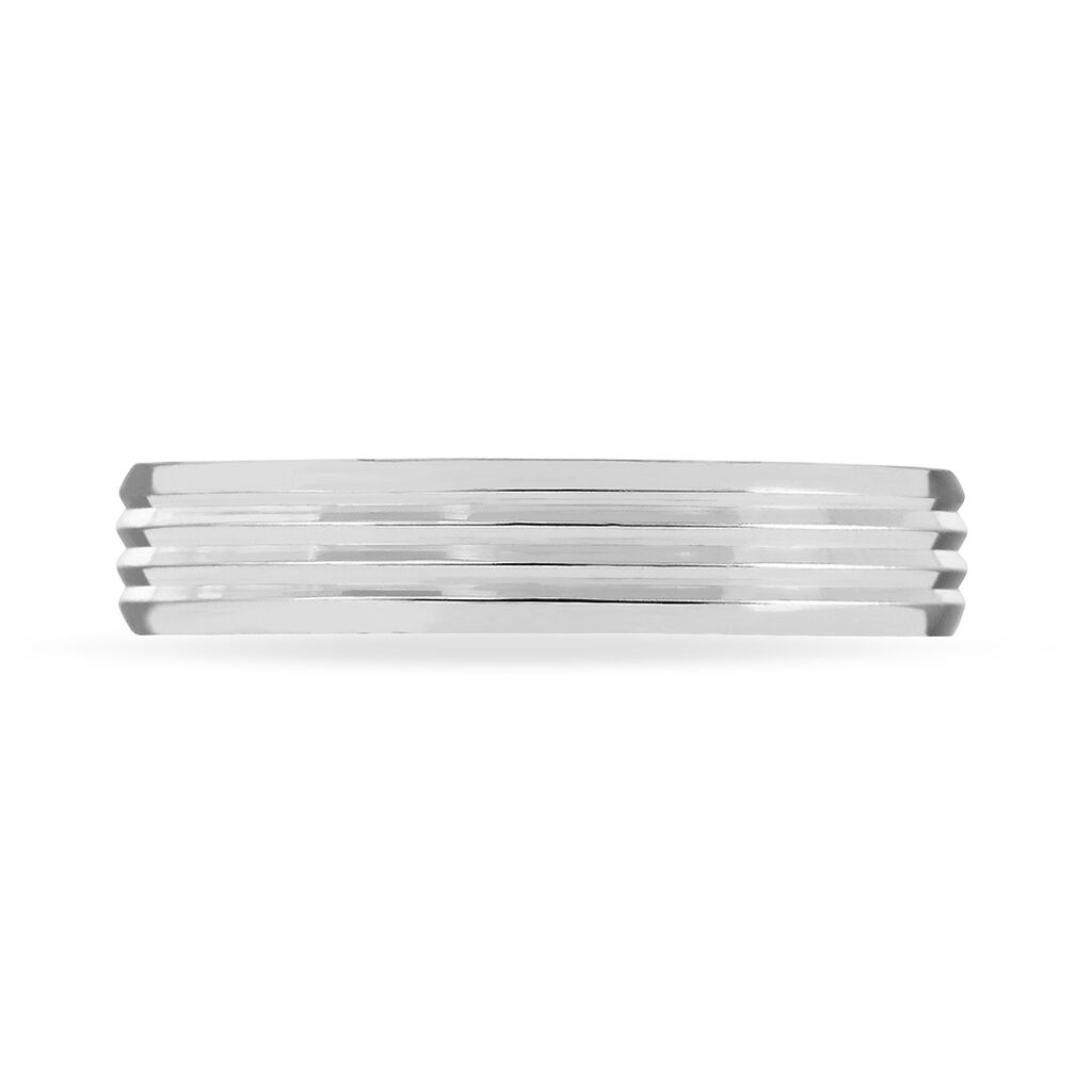 Alliance Astreos Ruban Plat Or Blanc - Alliances Homme | Histoire d’Or