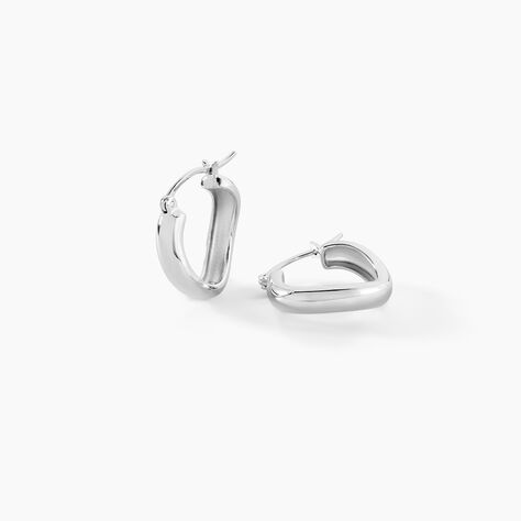 Cr&eacute;oles Mademoiselle Argent Blanc - Boucles d'oreilles cr&eacute;oles Femme | Histoire d&rsquo;Or