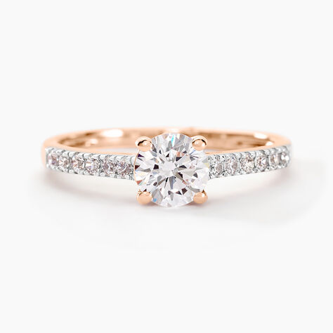 Bague Solitaire Manon Or Rose Oxyde De Zirconium - Bagues solitaires Femme | Histoire d&rsquo;Or