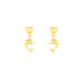 Boucles D'oreilles Pendantes Fulvie Coeurs Et Dauphin Or Jaune - Boucles d'oreilles pendantes Femme | Histoire d’Or
