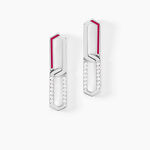 Boucles D'oreilles Pendantes Infini Pop Argent Blanc Oxyde Zirconium - Boucles d'oreilles fantaisie Femme | Histoire d&rsquo;Or