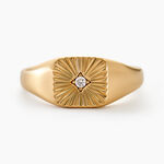 Chevaliere Plaqu&eacute; Or Erditse Oxyde De Zirconium - Bagues solitaires Femme | Histoire d&rsquo;Or