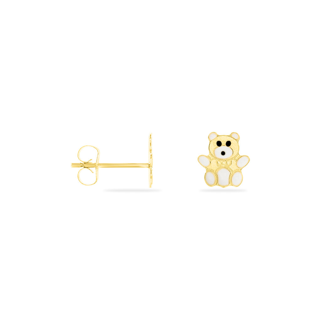 Boucles D'oreilles Puces Mae Ourson Or Jaune - Clous d'oreilles Enfant | Histoire d’Or