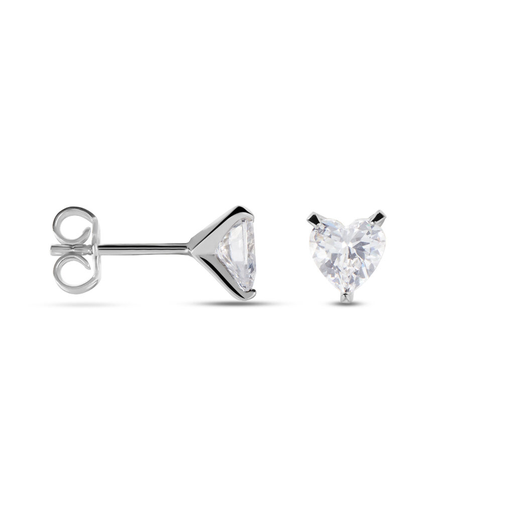 Boucles D'oreilles Puces Argent Blanc Schull Oxydes De Zirconium - Boucles d'oreilles fantaisie Femme | Histoire d’Or