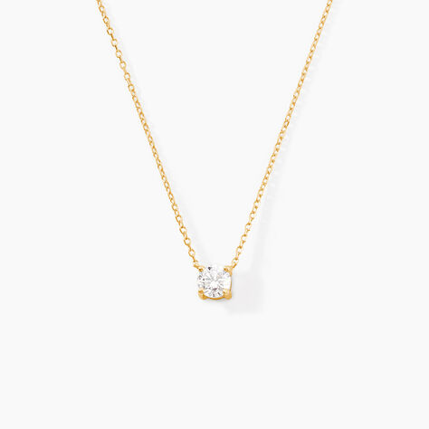 Collier Aphrodite Ld Or Jaune Diamant Synth&eacute;tique - Colliers Femme | Histoire d&rsquo;Or