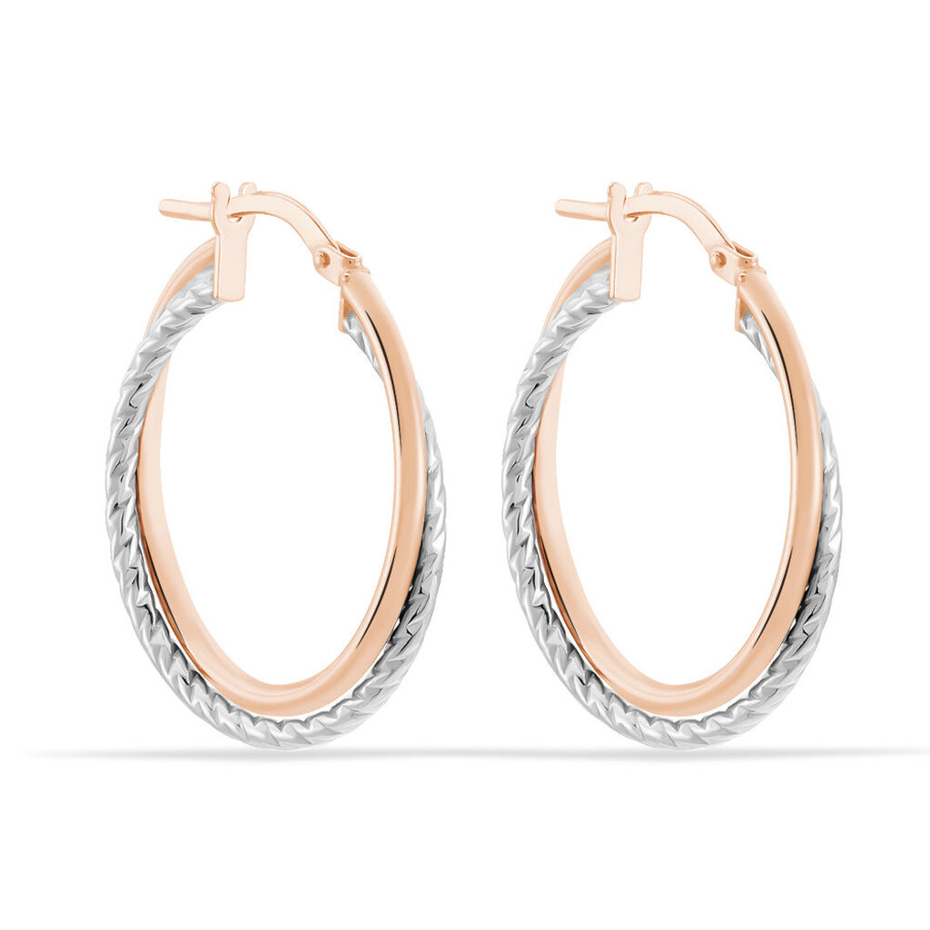 Créoles Maelia Or Bicolore - Boucles d'oreilles créoles Femme | Histoire d’Or