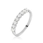 Demi Alliance Eloise Platine Blanc Diamant - Bijoux Femme | Histoire d&rsquo;Or