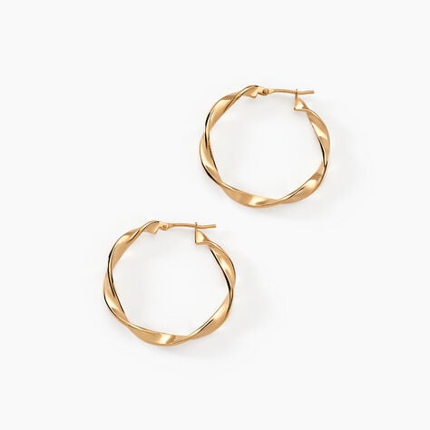 Cr&eacute;oles Lenna Torsad&eacute;e Plaqu&eacute; Or Jaune - Boucles d'oreilles cr&eacute;oles Femme | Histoire d&rsquo;Or