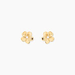 Boucles D'oreilles Puces Sakura Love Or Jaune Oxyde De Zirconium - Clous d'oreilles Femme | Histoire d&rsquo;Or