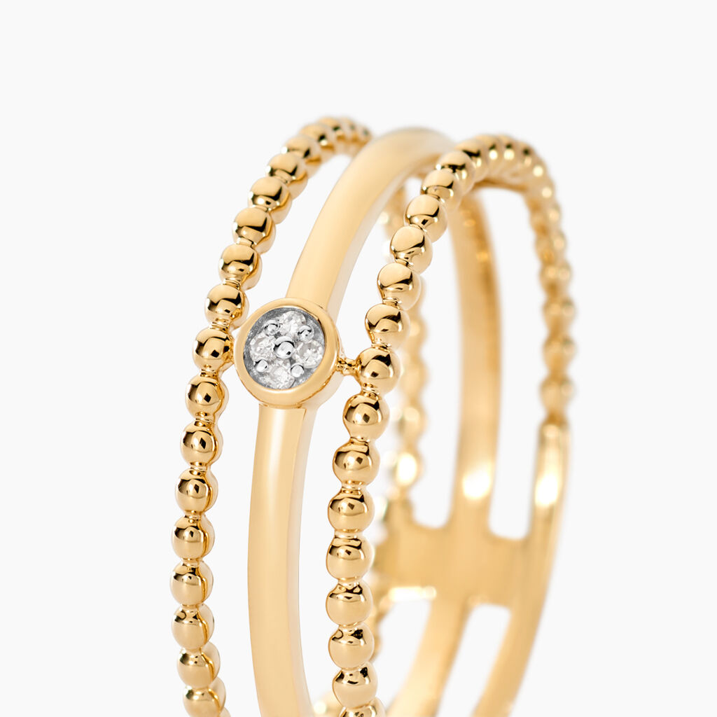 Bague Lazzaro Or Jaune Diamant - Bagues avec pierre Femme | Histoire d’Or