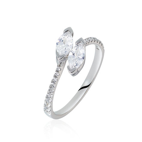 Bague Nevarte Argent Blanc Oxyde De Zirconium - Bagues avec pierre Femme | Histoire d&rsquo;Or