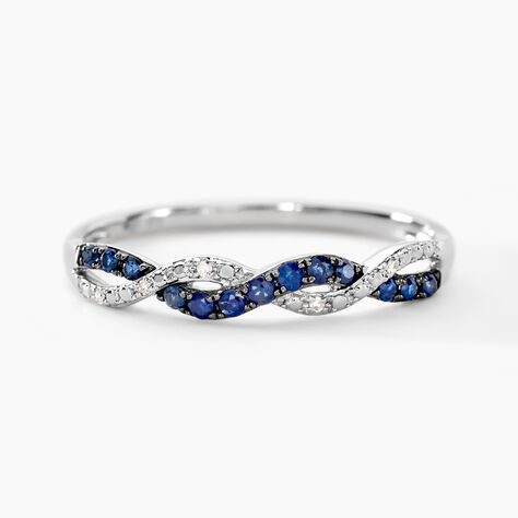 Bague Sofia Or Blanc Saphir Et Diamant - Bagues avec pierre Femme | Histoire d&rsquo;Or