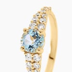 Bague Tissina Argent Dor&eacute; A L'Or 750/1000 Topaze Oxyde De Zirconium - Bagues solitaires Femme | Histoire d&rsquo;Or