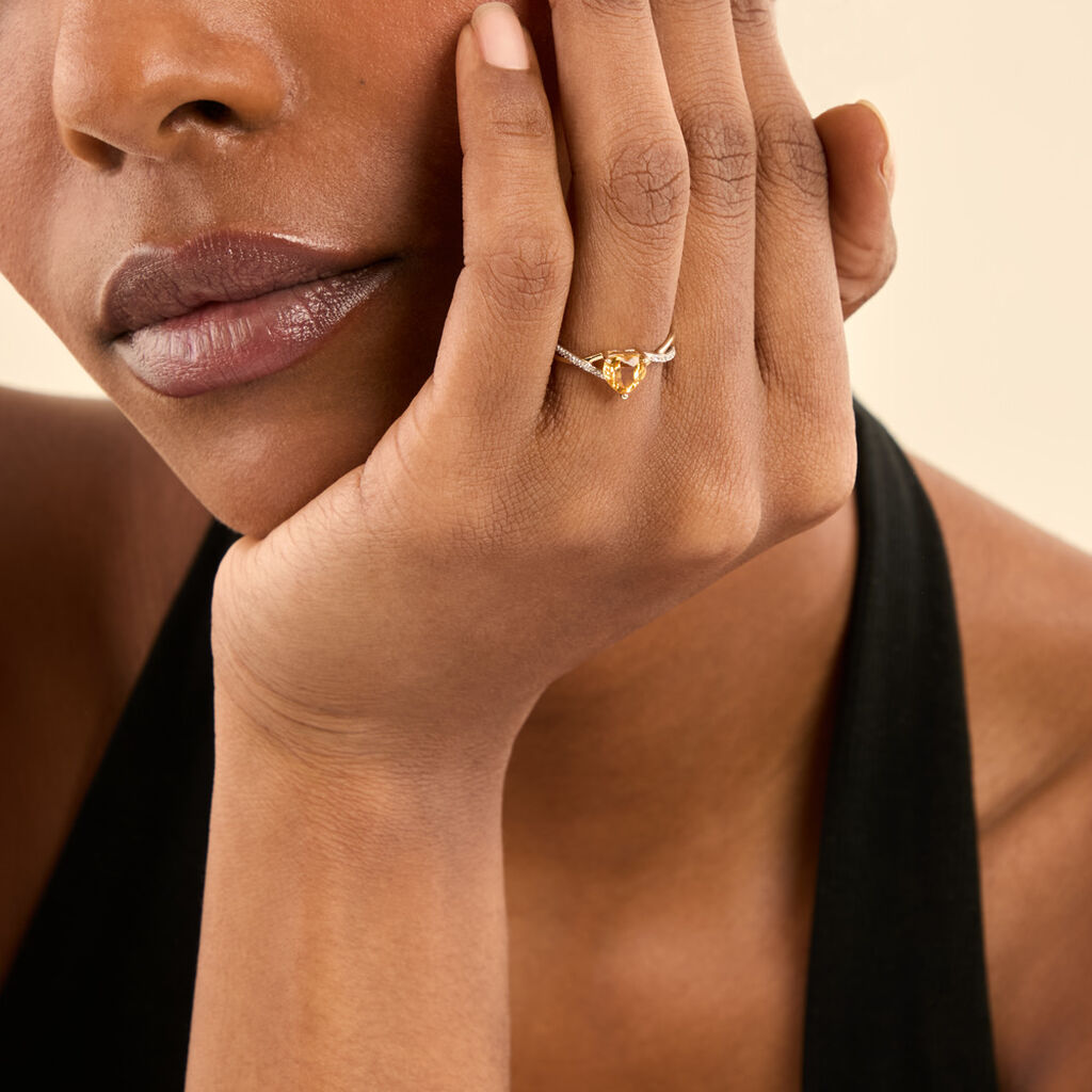 Bague Clothilde Or Jaune Citrine Et Oxyde - Bagues pierres fines Femme | Histoire d&rsquo;Or