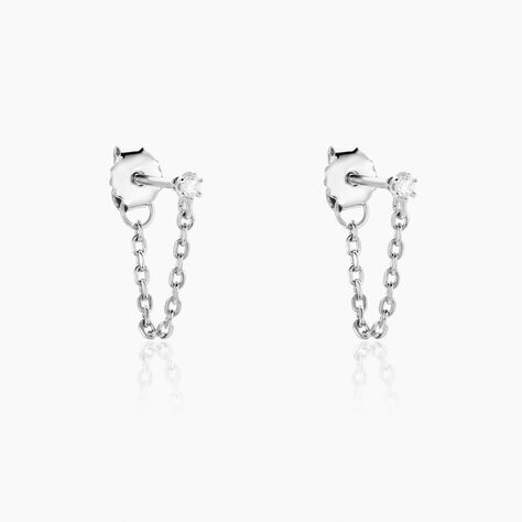 Bijoux D'oreilles Fantaisia Argent Blanc Oxyde De Zirconium - Boucles d'oreilles fantaisie Femme | Histoire d&rsquo;Or