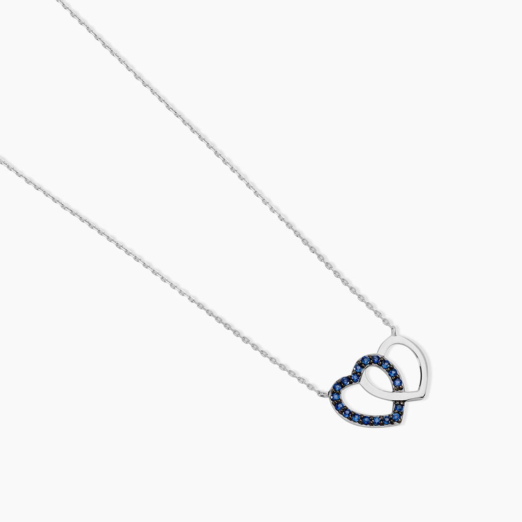 Collier Or Blanc Melisenda Saphirs - Colliers Femme | Histoire d&rsquo;Or