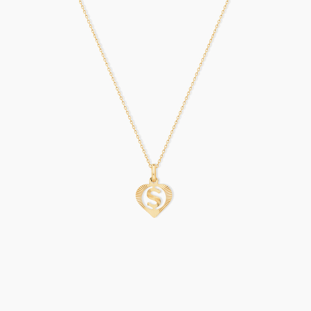 Pendentif Eudocie Coeur Lettre Or Jaune - Pendentifs Femme | Histoire d&rsquo;Or