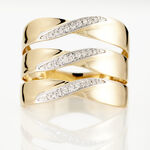 Bague Catharine 3 Rangs Or Jaune Diamant - Bagues avec pierre Femme | Histoire d&rsquo;Or