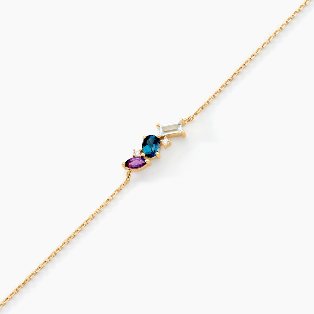 Bracelet Printemps Précieux Or Jaune Topaze Améthyste - Bracelets Femme | Histoire d’Or