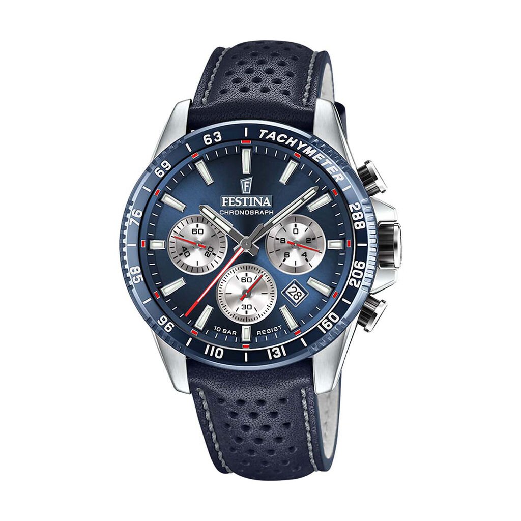 Montre Festina Timeless Chronograph Bleu - Montres Homme | Histoire d’Or