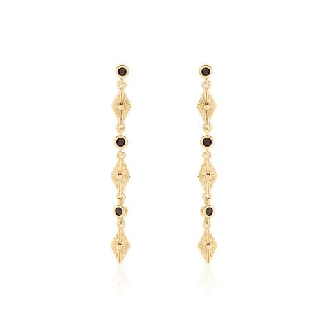 Boucles D'oreilles Pendantes Azteque Plaqué Or Jaune Spinelle - Boucles d'oreilles pendantes Femme | Histoire d’Or