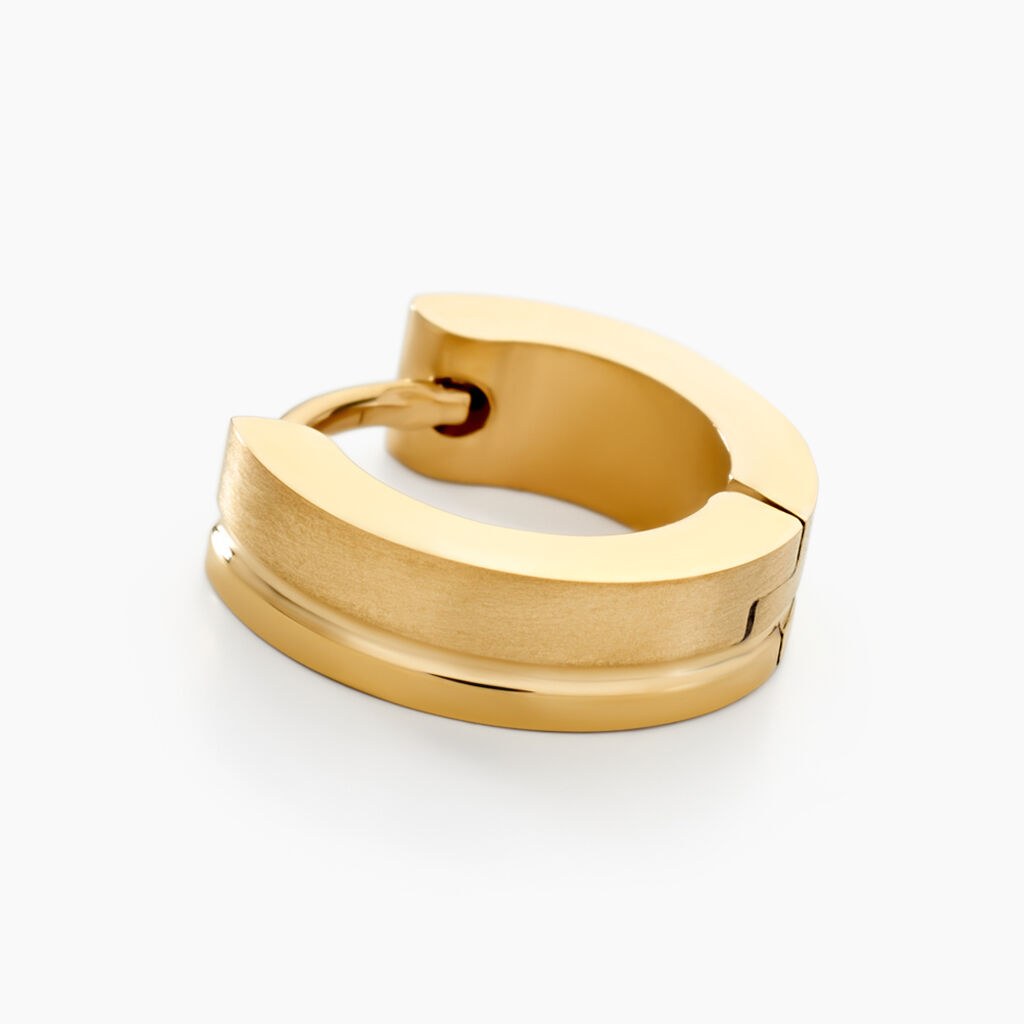 Créole Unitaire Acier Jaune Jair - Boucles d'oreilles créoles Homme | Histoire d’Or