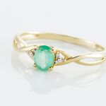 Bague Or Jaune Cassie Emeraude Diamants - Bagues solitaires Femme | Histoire d&rsquo;Or