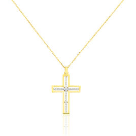 Collier Croix Or Jaune Diamant - Colliers Croix Femme | Histoire d’Or