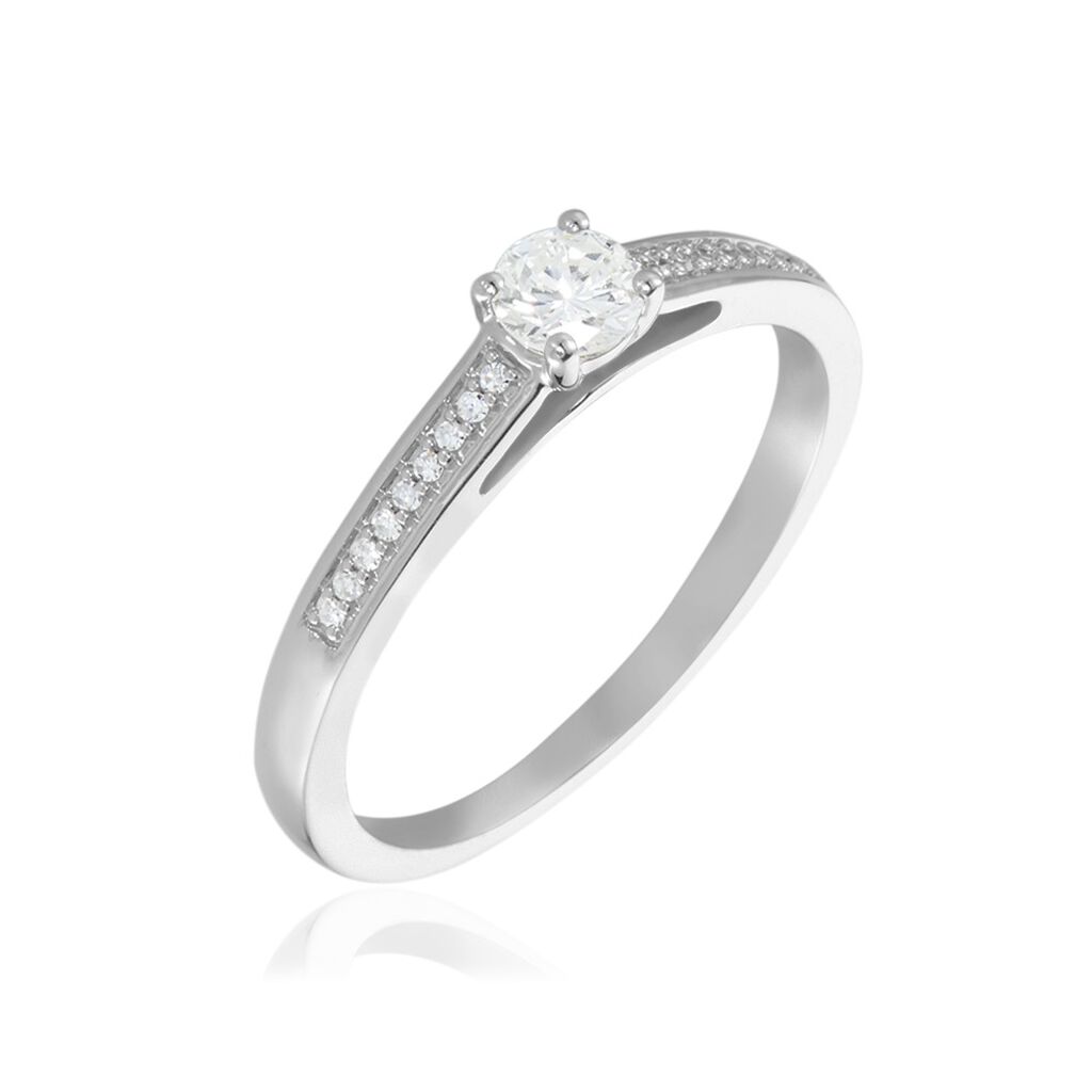 Bague Finella Platine Blanc Diamant - Bagues solitaires Femme | Histoire d’Or
