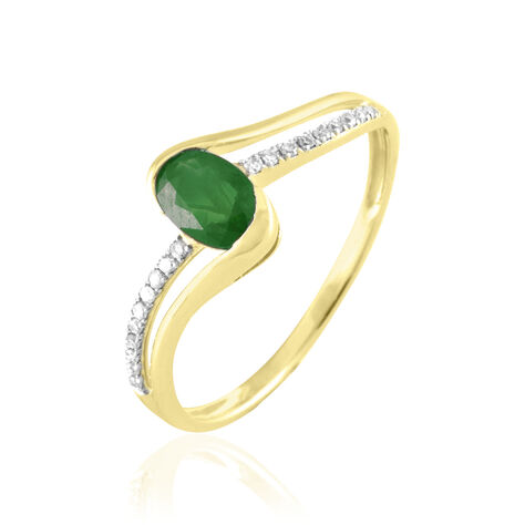 Bague Anja Or Jaune Emeraude Et Diamant - Bagues solitaires Femme | Histoire d’Or