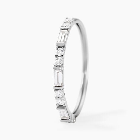 Alliance Taranis Or Blanc Diamant Synth&eacute;tique - Alliances Femme | Histoire d&rsquo;Or