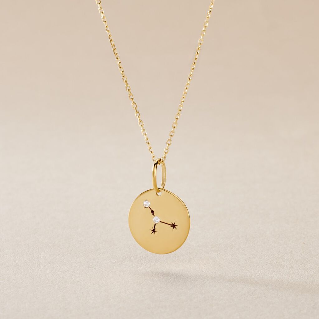 Pendentif Or Jaune Astraea Oxyde De Zirconium - Pendentifs Zodiaque Femme | Histoire d&rsquo;Or