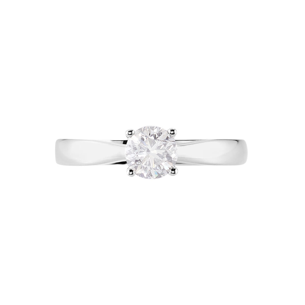 Bague Solitaire Iris Or Blanc Diamant - Bagues solitaires Femme | Histoire d’Or