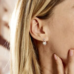 Boucles D'oreilles Davy Or Blanc Perle De Culture Oxyde - Clous d'oreilles Femme | Histoire d&rsquo;Or