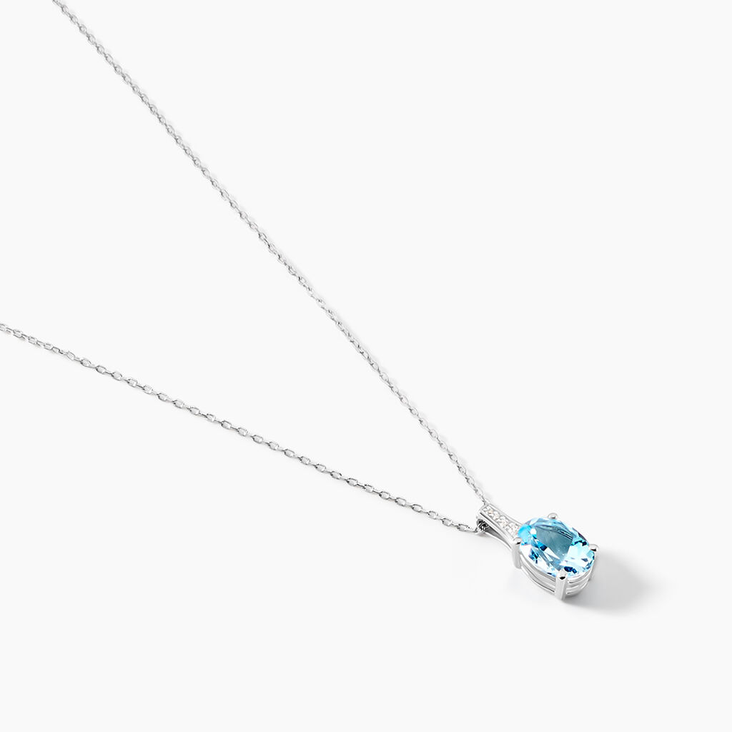 Collier Cindy Or Blanc Topaze Oxyde De Zirconium - Colliers Femme | Histoire d&rsquo;Or