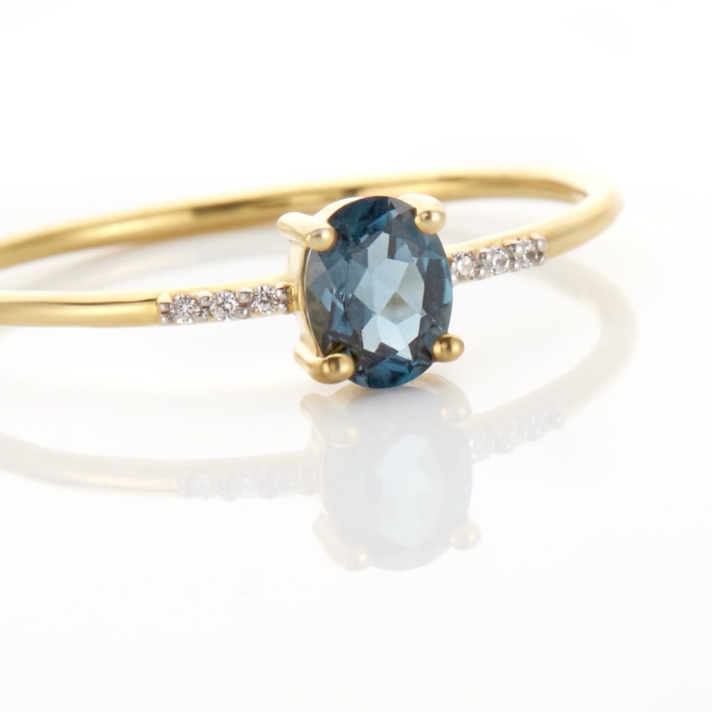 Bague Or Jaune Jehane Topaze Oxydes De Zirconium - Bagues solitaires Femme | Histoire d’Or