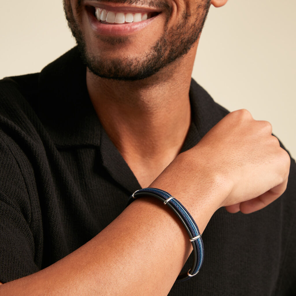 Bracelet Jourdan Marin Cuir Multicolore - Bracelets Homme | Histoire d’Or