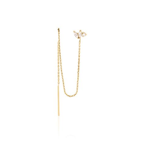 Bijou D'oreille Unitaire Jarvis Plaqué Or Jaune Oxyde De Zirconium - Boucles d'oreilles fantaisie Femme | Histoire d’Or