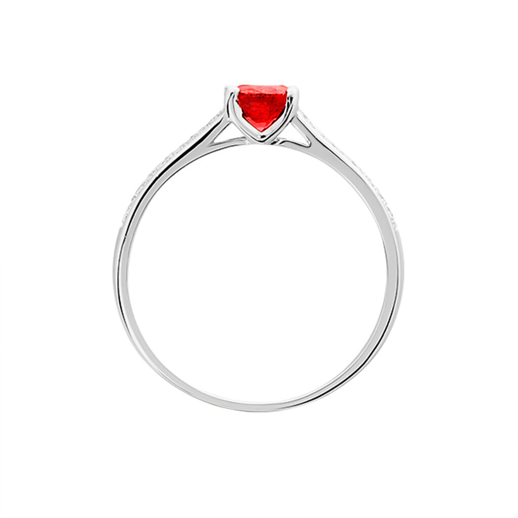 Bague Crista Or Blanc Rubis Et Diamant - Bagues solitaires Femme | Histoire d&rsquo;Or