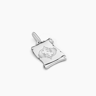 Pendentif Zodiaque Parchemin Argent Blanc