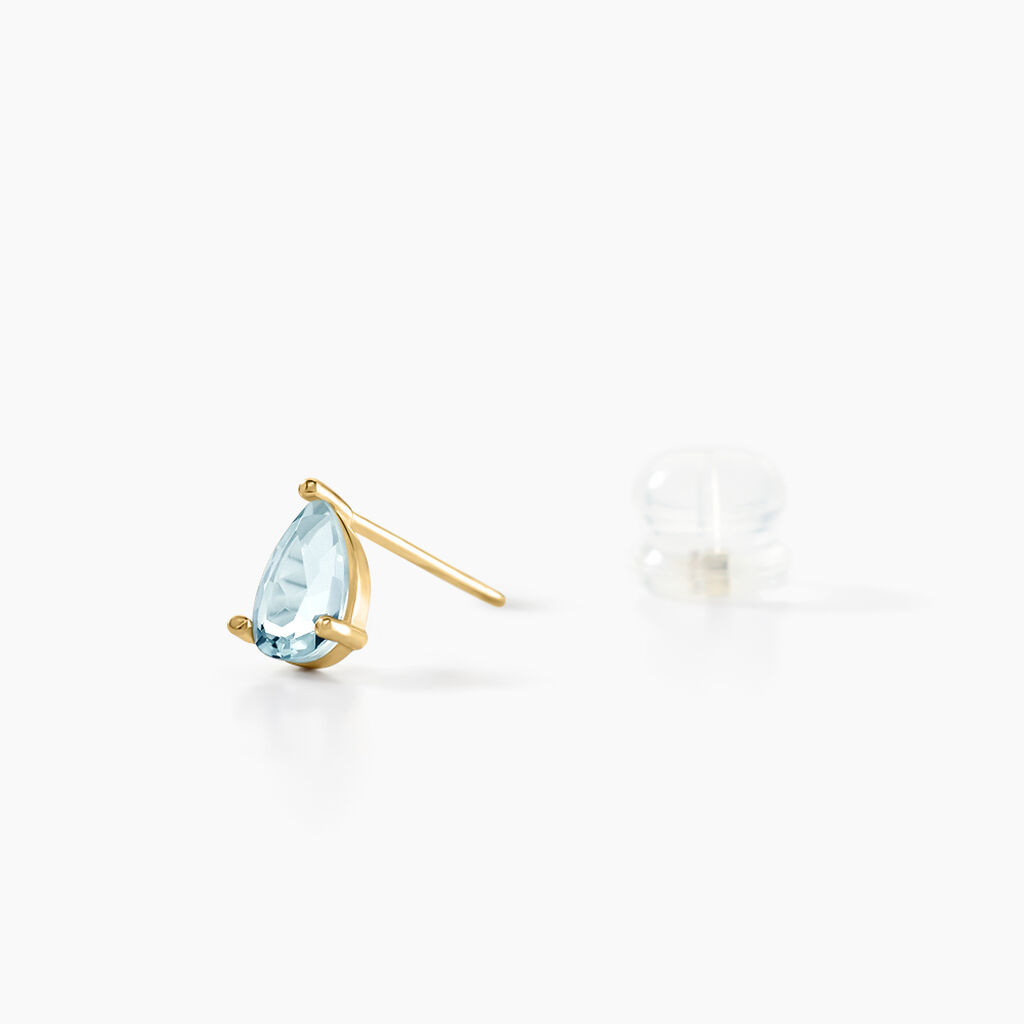 Boucles D'oreilles Puces Goutte Or Jaune Topaze - Clous d'oreilles Femme | Histoire d’Or