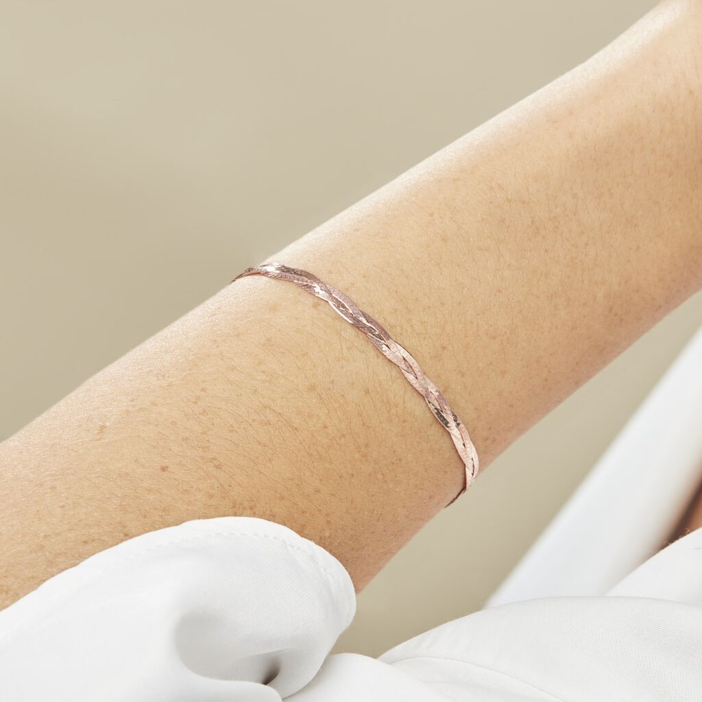 Bracelet Jasmin Tresse Or Rose - Bracelets chaîne Femme | Histoire d’Or
