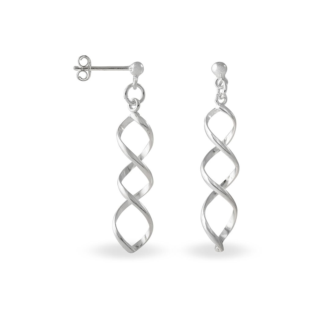 Boucles D'oreilles Pendantes Jolanda Argent Blanc - Boucles d'oreilles fantaisie Femme | Histoire d’Or