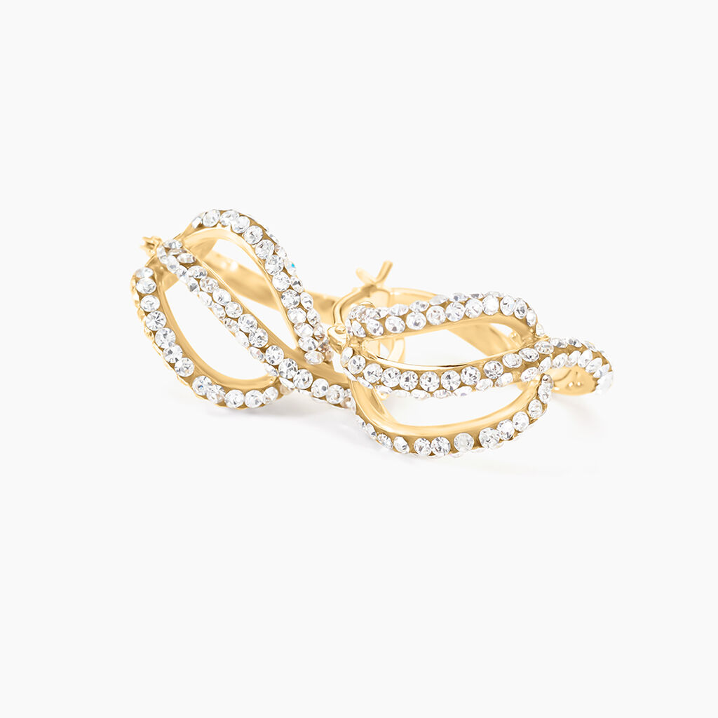 Cr&eacute;oles Hewie Or Jaune Strass - Boucles d'oreilles cr&eacute;oles Femme | Histoire d&rsquo;Or