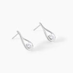 Boucles D'oreilles Pendantes Paloma Argent Blanc Oxyde De Zirconium - Boucles d'oreilles fantaisie Femme | Histoire d&rsquo;Or