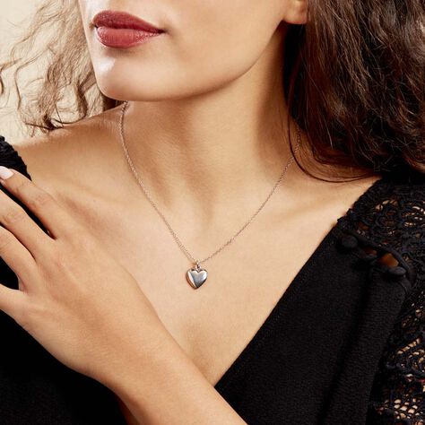 Collier Argent Blanc Ventur - Colliers Coeur Femme | Histoire d’Or