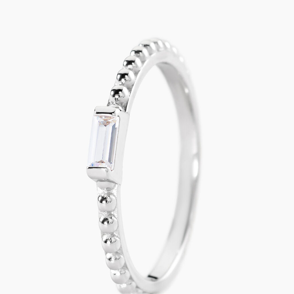 Bague Cherish Argent Blanc Oxyde De Zirconium - Bagues solitaires Femme | Histoire d&rsquo;Or