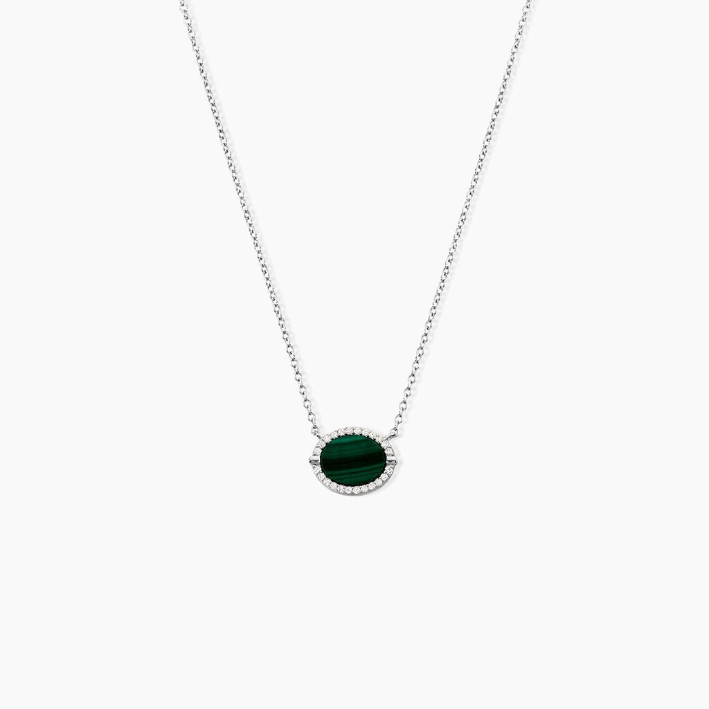 Collier Margot Argent Blanc Malachite Oxyde De Zirconium -  Femme | Histoire d&rsquo;Or